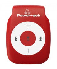POWERTECH MP3 Player με clip, επαναφορτιζόμενο, microSD, Κόκκινο
